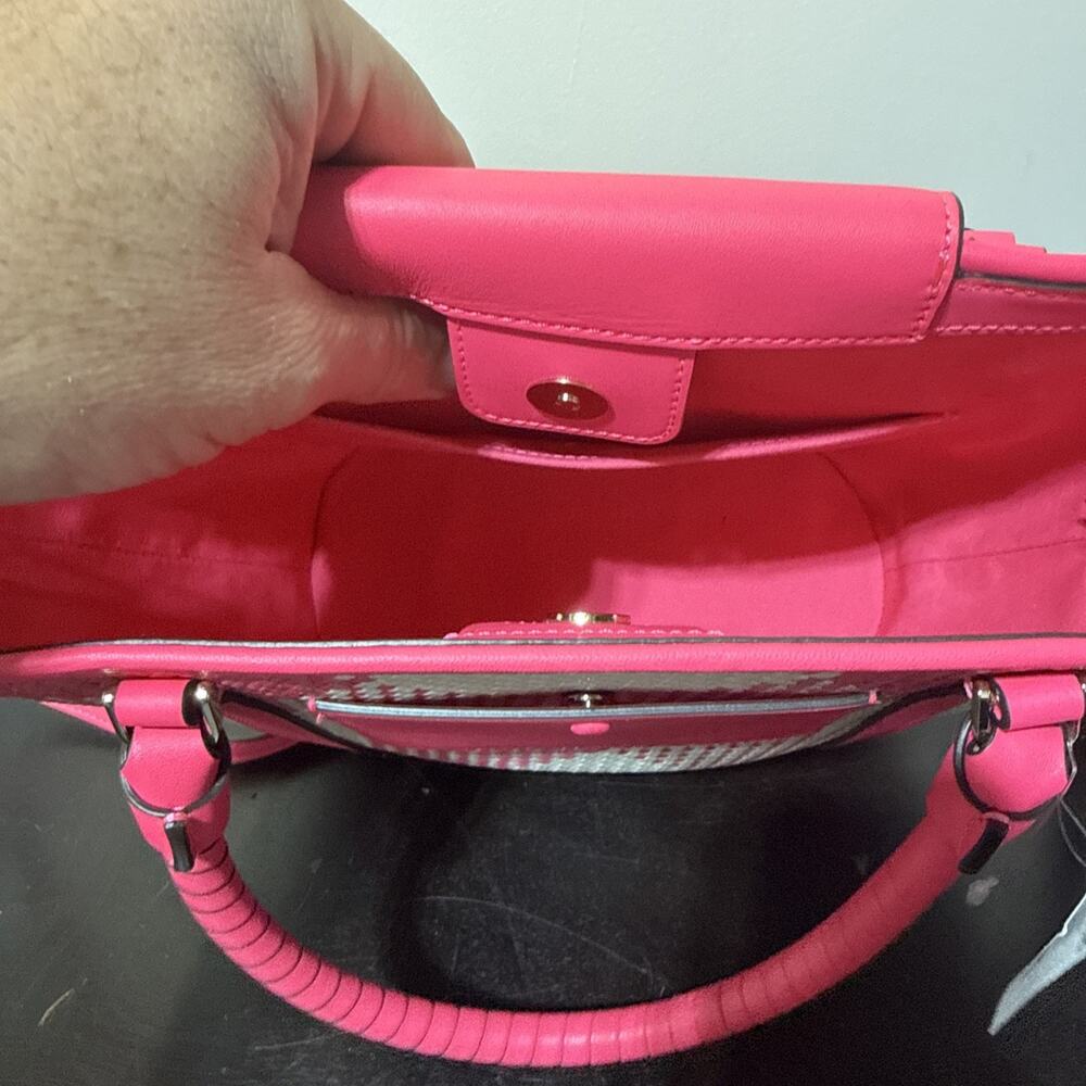 KATE SPADE NY Cruise Gingham Medium Tote WILD ROSE CROSSBODY BAG🌺NWT! - Picture 7 of 8